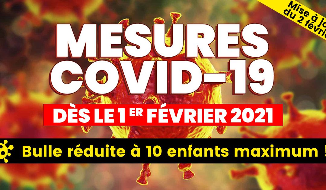 Mesures covid-19 à partir du 1er février 2021